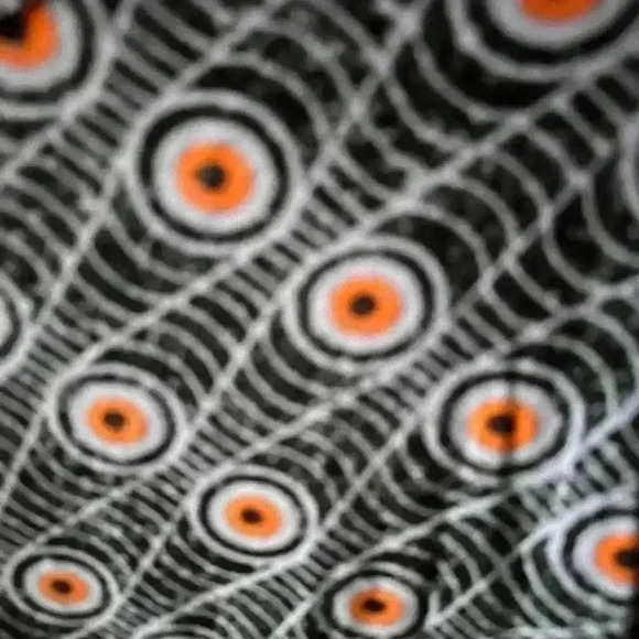 Lularoe small Gigi top . Light blue, orange, black. Legging material. Eyeballs! - Picture 5 of 8